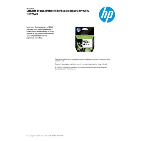 Cartuccia inkjet 920XL HP nero CD975AE
